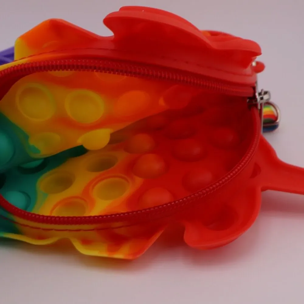 Popper Stress Relief Fidget Toy Rainbow Unicorn Kids Mini Crossbody Shoulder Bag